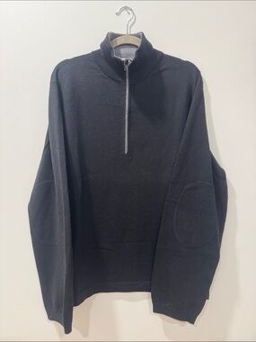 Banana Republic Men's Black Zip-Front Knit Sweater